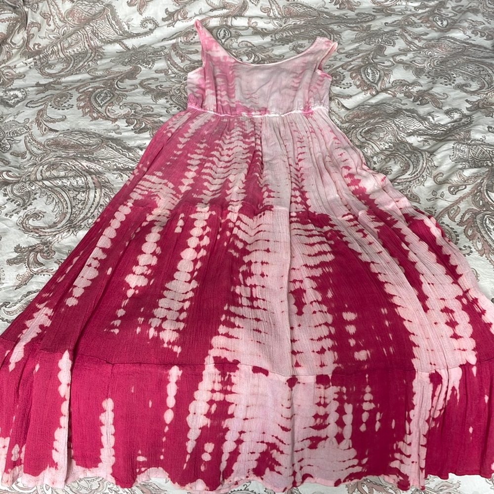 Maxi pink tye dye dress